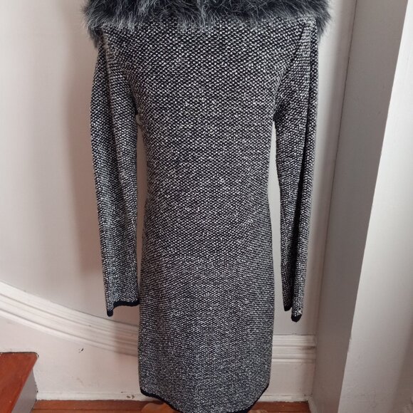 MORGAN DE TOI FRANCE FAUX FUR SWEATER COAT S NEW - Picture 8 of 11
